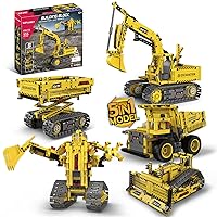Building Sets for Kids, 5 in 1 Erector Sets for Boys Age 8-12, STEM Projects Construction Toys with Bulldozer/Robot/Dump Trucks Engineering Toys, for Boys & Girls