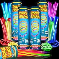 Glow Sticks Bulk Party Favors 400pk - 8” Glow in the Dark Party Supplies, Light Sticks Neon Party Glow Necklaces and Bracelets for Kids or Adults