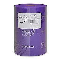 Expo International Decorative Matte Tulle, Spool of 6 Inches X 100 Yards, Polyester-Made Tulle Fabric, Matte Finish, Lightweight, Versatile, Washable, Easy-to-Use | Purple