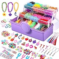 18500+ Bracelet Making Kit Rubber Band, 26 Colors Rainbow Rubber Band Bracelet Includes 800 Pcs Glow-in-The-Dark Rubber Bands, Rubber Band Refill Kit Bracelet Making Kit for Kids(Purple)