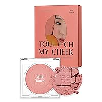 MILKTOUCH Touch My Cheek in Bloom Blush Sweet Grapefruit | Face Blushes Compact Powder Makeup | Shimmer Powder Blush Oil Absorbing Powder Compact | Face Powder for Oily Skin Korean Blush (0.18 oz)