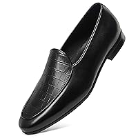 GIFENNSE Men's Dress Shoes Slip-On Loafers Leather Formal Shoes