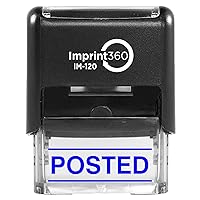 AS-IMP1125B - Posted w/Upper and Lower Bars, Blue Ink, Heavy Duty Commerical Self-Inking Rubber Stamp, 9/16