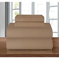 Elegant Comfort Luxury 1500 Premium Hotel Quality Microfiber 4-Piece Sheet Set - Wrinkle Resistant, All Around Elastic Fitted Sheet, Deep Pocket up to 16