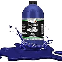 Pouring Masters Ultramarine Blue Acrylic Ready to Pour Pouring Paint – Premium 32-Ounce Pre-Mixed Water-Based - for Canvas, Wood, Paper, Crafts, Tile, Rocks and More