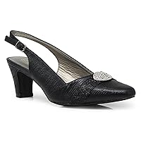 Enzo Romeo cambria02 Women's Wide Width Sling Back Low Heeled Pointy Pumps Sandals Shoes
