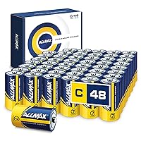 Allmax C Maximum Power Alkaline Batteries (48 Count) – Ultra Long- Lasting, 7-Year Shelf Life, Leakproof Design, Maximum Performance – 1.5V