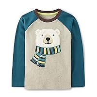 Boys' and Toddler Embroidered Graphic Long Sleeve T-Shirts