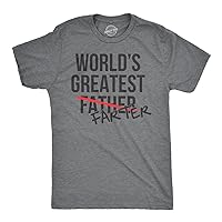 Mens Worlds Greatest Father Farter T Shirt Funny Gift for Dad Sarcastic Humor