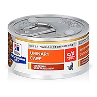 Hill's Prescription Diet c/d Multicare Stress Urinary Care Chicken & Vegetable Stew Wet Cat Food, Veterinary Diet, 2.9 oz. Cans, 24-Pack