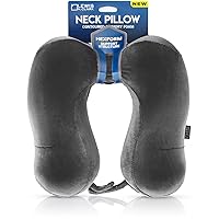 Lewis N. Clark Contoured Memory Foam Hexform Travel Cervical Neck Pillow for Shoulder & Neck Pain, Airplane, Camping, Kids & Adults, Standard, Gray