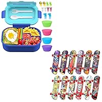 Bento Boxes for Adults Kids 44oz & 12 PCS Finger Boards Mini Skateboard