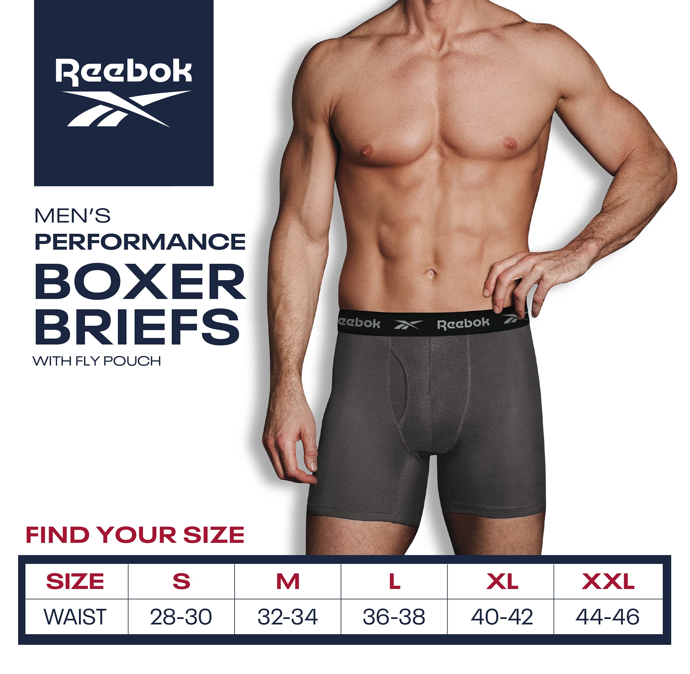 Mua Reebok Men's Underwear - Performance Boxer Briefs with Fly Pouch (4  Pack) trên Amazon Mỹ chính hãng 2023 | Giaonhan247