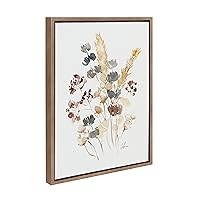 Sylvie Wild Salvia Framed Canvas Wall Art by Sara Berrenson, 18 x 24, Gold, Decorative Flower Art for Wall