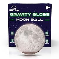USA Toyz Gravity Globe Moon Ball Accessory (Globe Only) - 3.5” Magnetic Levitating Planet Ball with Multicolor LEDs, Ambient Light, Changeable Solar System Planet, Compatible with Gravity Globe Base