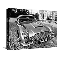 Canvas Wall Art Prints James Bond's Aston Martin DB5, Used in the Film Goldfinger, Transportation Decor, 16