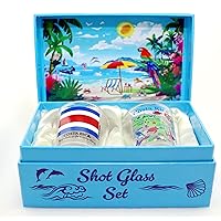 Costa Rica Central America Boxed Shot Glass Set (Set of 2)