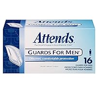 Attends Guards for Men Incontinence Care, One Size, 16-Count (x4)