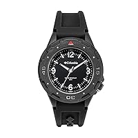 Columbia Timing Trailhead Analog Collection Men's Watch with Black Dial and Black Silicone Strap