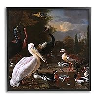 Stupell Industries Pelican and Other Birds Melchior d'Hondecoeter Painting Framed Wall Art, Design by one1000paintings