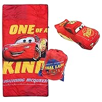 Jay Franco Disney Pixar Cars Lightning McQueen Pillow Buddy and Sleeping Bag Bungle