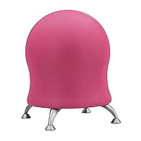 Safco Zenergy Ball Chair, Active Seating, Anti-Burst, Inflatable Chair for Home Office and Classroom, Pink Mesh