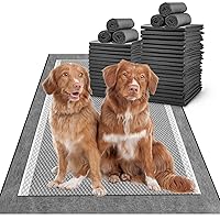 28x44in Carbon Pee Pads for Dogs Extra Long, Odor Eliminating Dog Pads Heavy Absorbency for Up to 12 Cups Liquid Dog Pads with Quick Dry & Leak-Proof for Dogs, Cats, Rabbits, Disposal, 25Ct