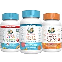 MaryRuth's Vitamin K2 D3 Calcium Gummies, Omega 3-6-7-9, and Kids Multivitamin Gummies, 3-Pack Bundle for Bone Support, Calcium Absorption, Heart Support, Immunity & Overall Health, Vegan, Non-GMO