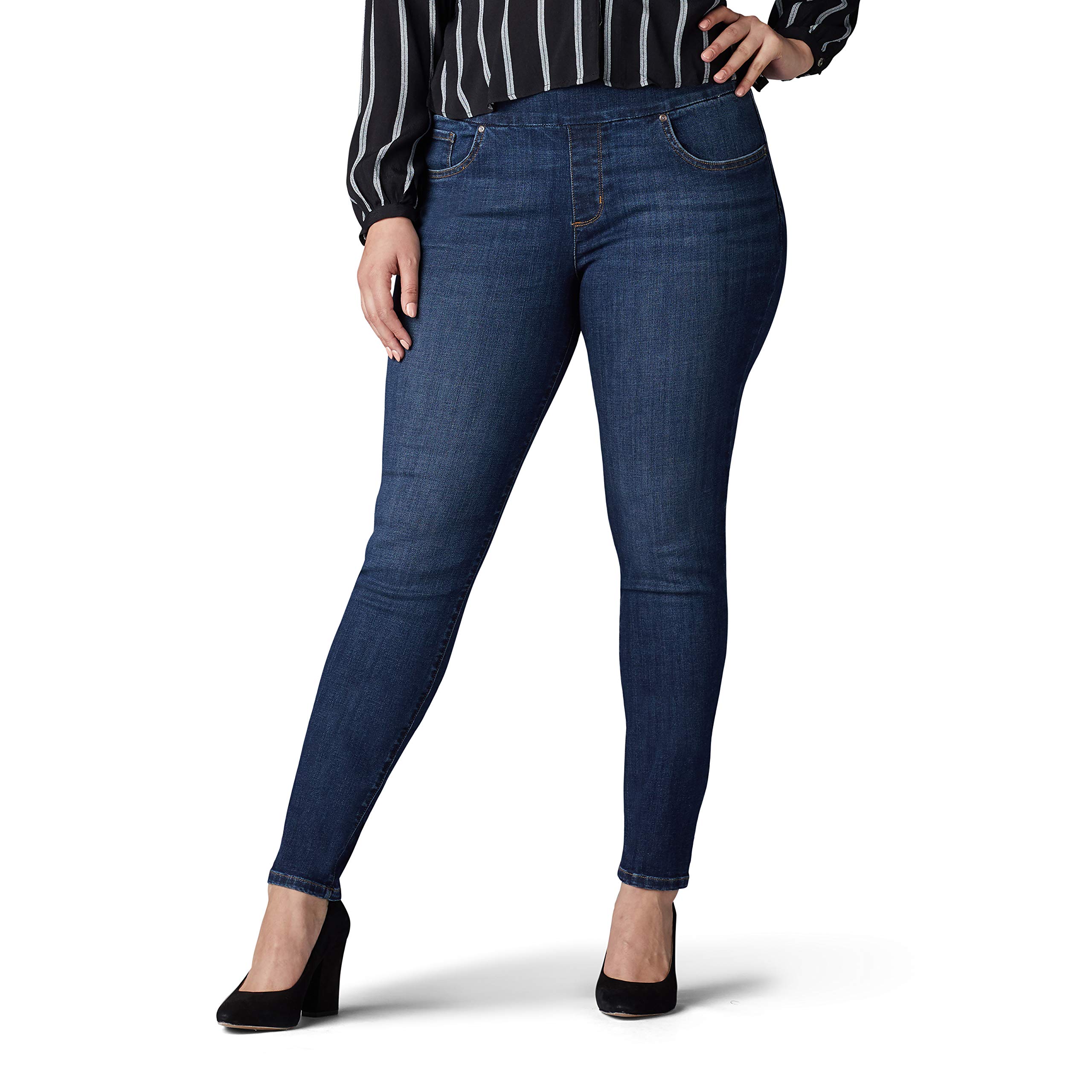 Lee Women's Plus Size Sculpting Slim Fit Skinny Leg Pull on Jean