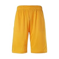 Mens Basic Mesh Shorts with Pockets Basketball Gym Workout Plain Uniform PE Shorts