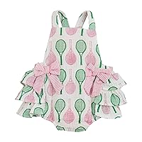 Mud Pie baby-girls Baby Girl Tennis Print Sunsuit Baby Girl Tennis Print Sunsuit;