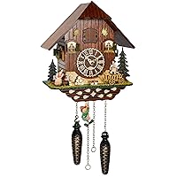Quartz Cuckoo Clock Black Forest House with Music