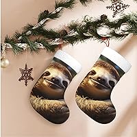 Christmas Stockings Decorations Funny Sloth Lovely Christmas Stockings Bags Christmas Fireplace Decor Socks for Stairs Fireplace Hanging Xmas Home Decor