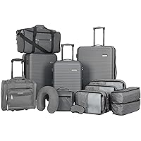 Travelers Club Riddock Luggage and Travel Accessories, Charcoal, 14-Piece Set