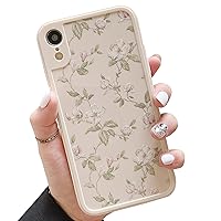 ZTOFERA Compatible with iPhone XR Case for Girls Women, Floral Flower Pattern Design Silicone Case, Slim Shockproof TPU Protective Bumper Case Cover for iPhone XR, Beige