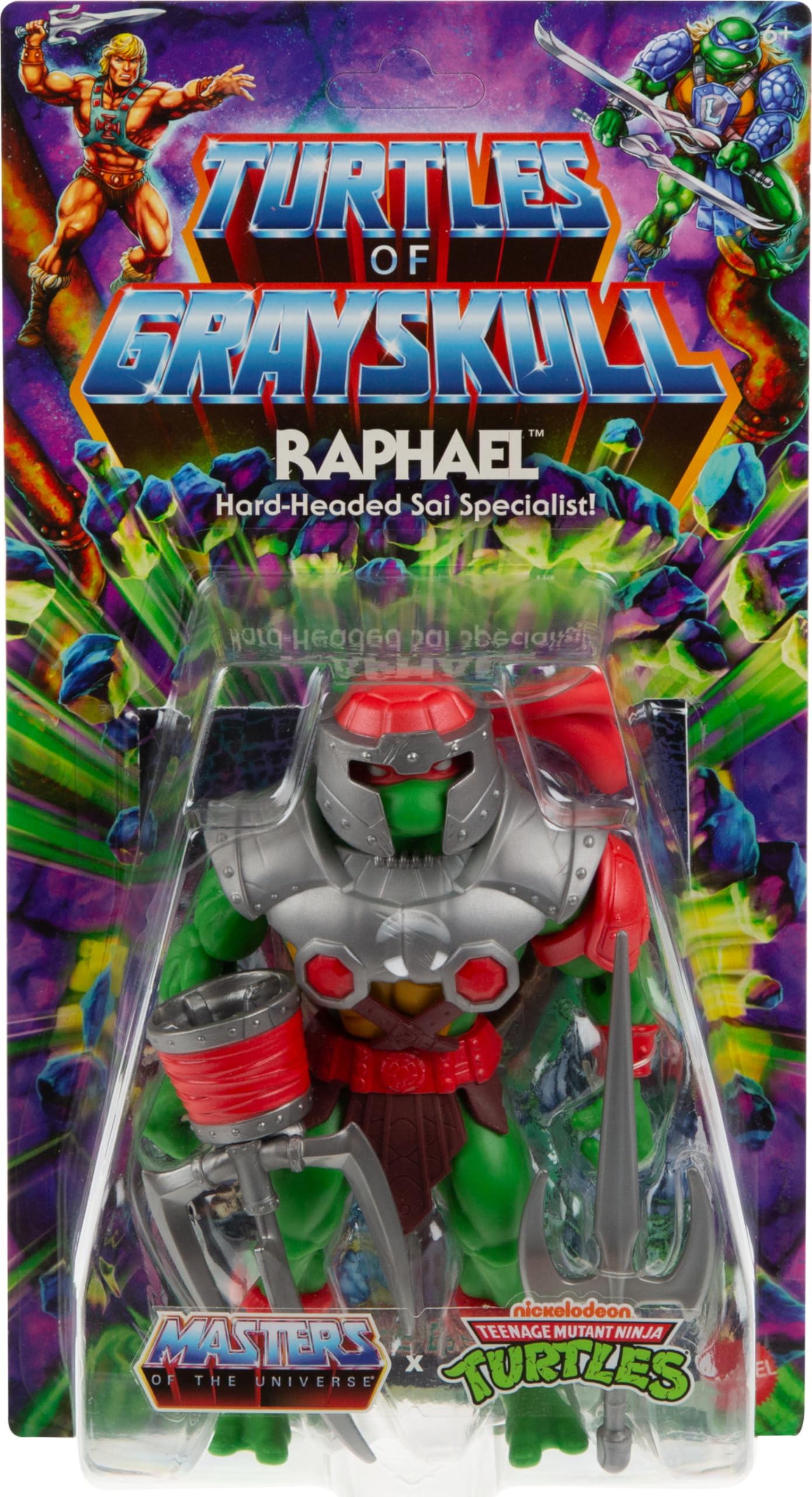 Masters of the Universe Origins Turtles of Grayskull Raphael Action Figure Toy, 16 Articulations, TMNT & Motu Crossover with Accessories