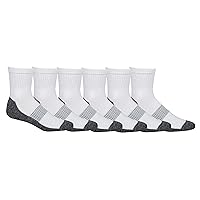 Columbia Men's Moisture Control Quarter Socks, White, 6-12 US