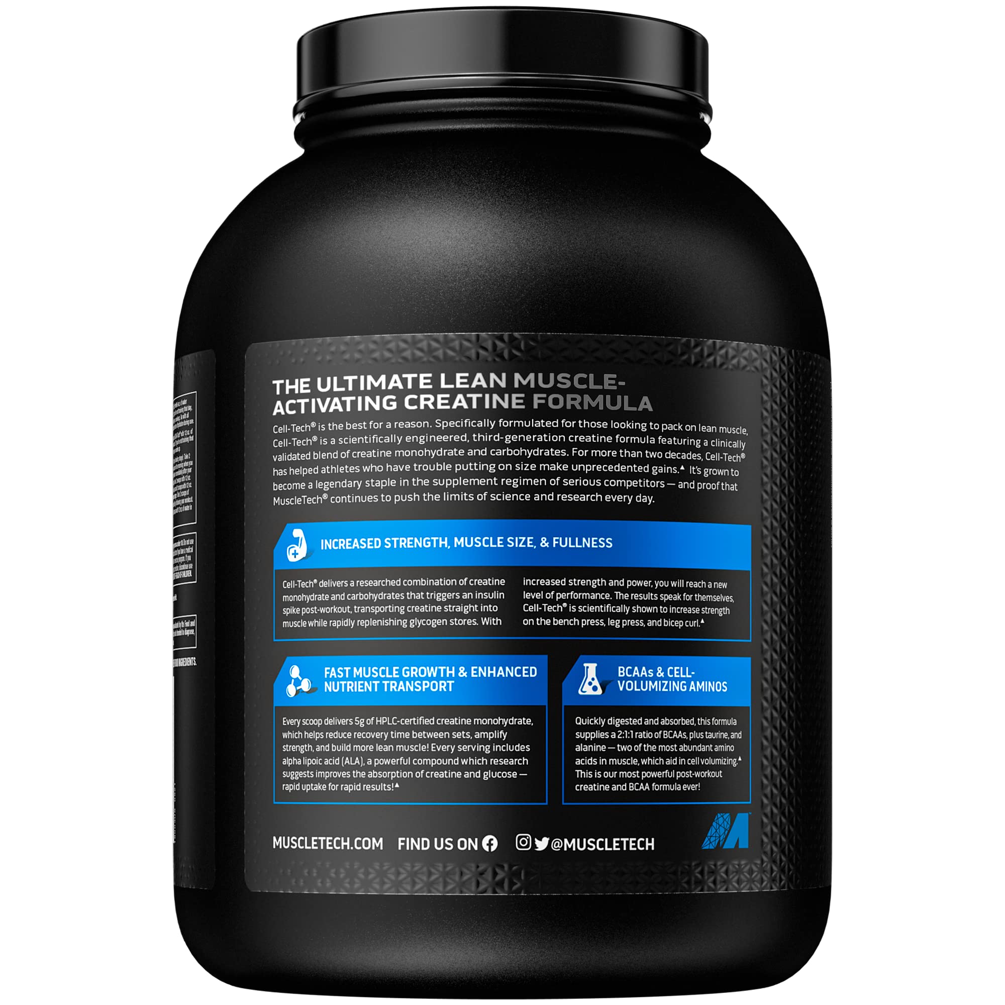 Creatine Monohydrate Powder | MuscleTech Cell-Tech Creatine Powder | Post Workout Recovery Drink | Muscle Builder for Men & Women | Musclebuilding Creatine Supplements | Fruit Punch, 6 lbs (56 Serv)