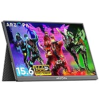 ARZOPA 15.6'' 144Hz Portable Gaming Monitor, 100% sRGB 1080P FHD Portable Monitor with HDR, Ultra Slim, Eye Care, External Second Screen for Laptop, PC, PS5, Mac, Xbox, Switch-G1 Game