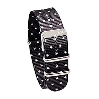 Watch Bands - Choice of Pattern & Width (18mm, 20mm) - Ballistic Print Fashion Nylon Straps