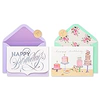 Papyrus Birthday Cards for Her, Cakes (2-Count)