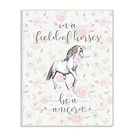 Stupell Home Décor Be A Unicorn Floral Cursive Typography Wall Plaque Art, 10 x 0.5 x 15, Proudly Made in USA