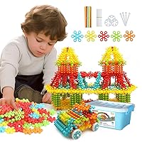 Snowflake Interlocking Building Blocks Toy - 360 PCs Multi-Color Solid Plastic Educational Toy with Carrying Case Safe Material for Kid STEM Toy 3+ Years Old Boys Girls Gift