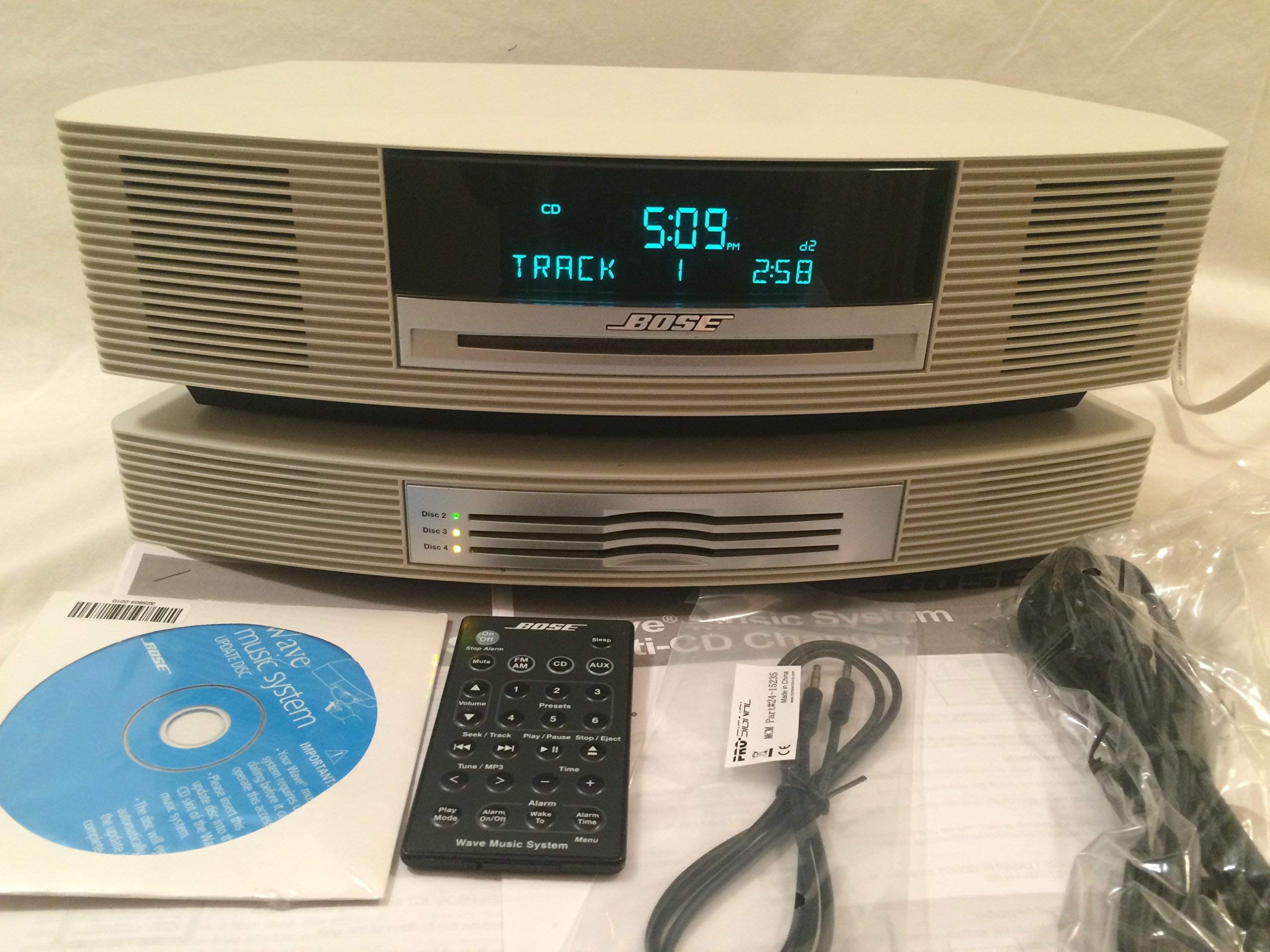 Bose Wave Music System with Multi-CD Changer - Platinum White (Renewed)