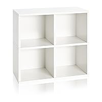 Way Basics Book Shelf 4 Cubby Storage (Tool-free Assembly)