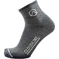 CloudLine Men’s and Women’s Ultralight Merino Wool Running Socks - Thin, Anti-Blister, Moisture Wicking, Made in USA - 1 Pair
