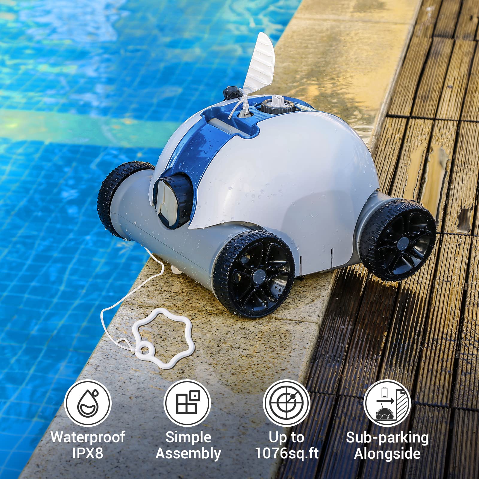 Mua Cordless Robotic Pool Cleaner, Automatic Pool Robot Vacuum with 60