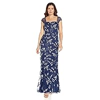 Adrianna Papell Women's 3D Embroidery Mermaid Gown