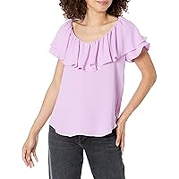 Trina Turk Women's JENA Top Ruffle Neck Off Shoulder