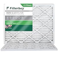 Filterbuy 21x23x1 Air Filter MERV 8 Dust Defense (2-Pack), Pleated HVAC AC Furnace Air Filters Replacement (Actual Size: 21.00 x 23.00 x 1.00 Inches)